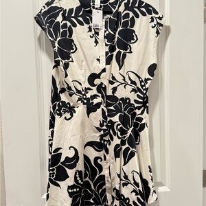 H&M Black and White Floral Mini Dress